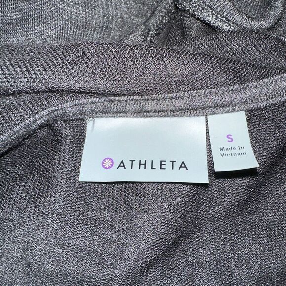 Athleta Studio Modal‎ Hoodie Sweatshirt Cross Wrap Top Yoga Size Small Dark Grey - Picture 4 of 5